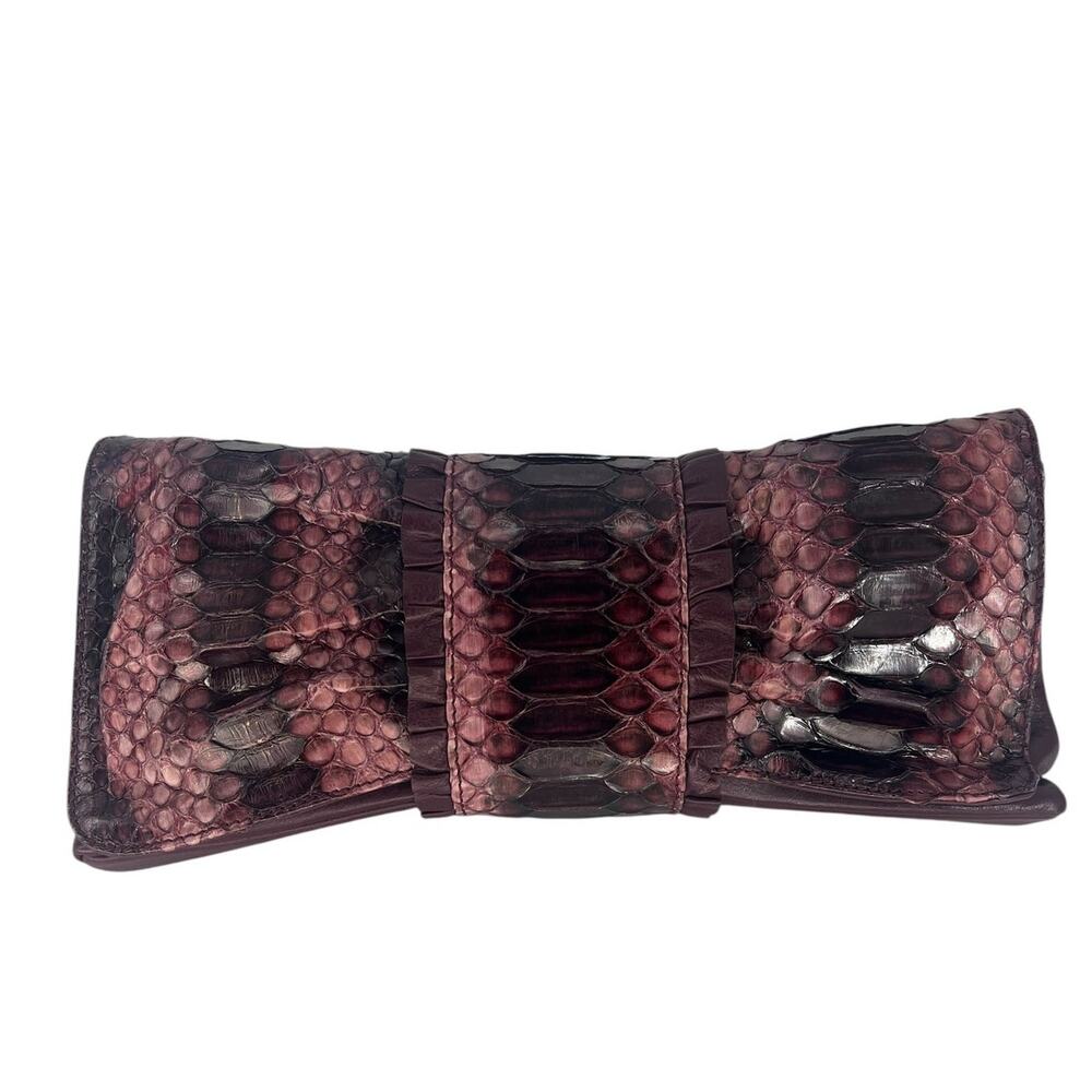 LAI Real Python Skin Leather Clutch - Picture 2 of 13